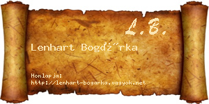 Lenhart Bogárka névjegykártya