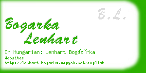 bogarka lenhart business card